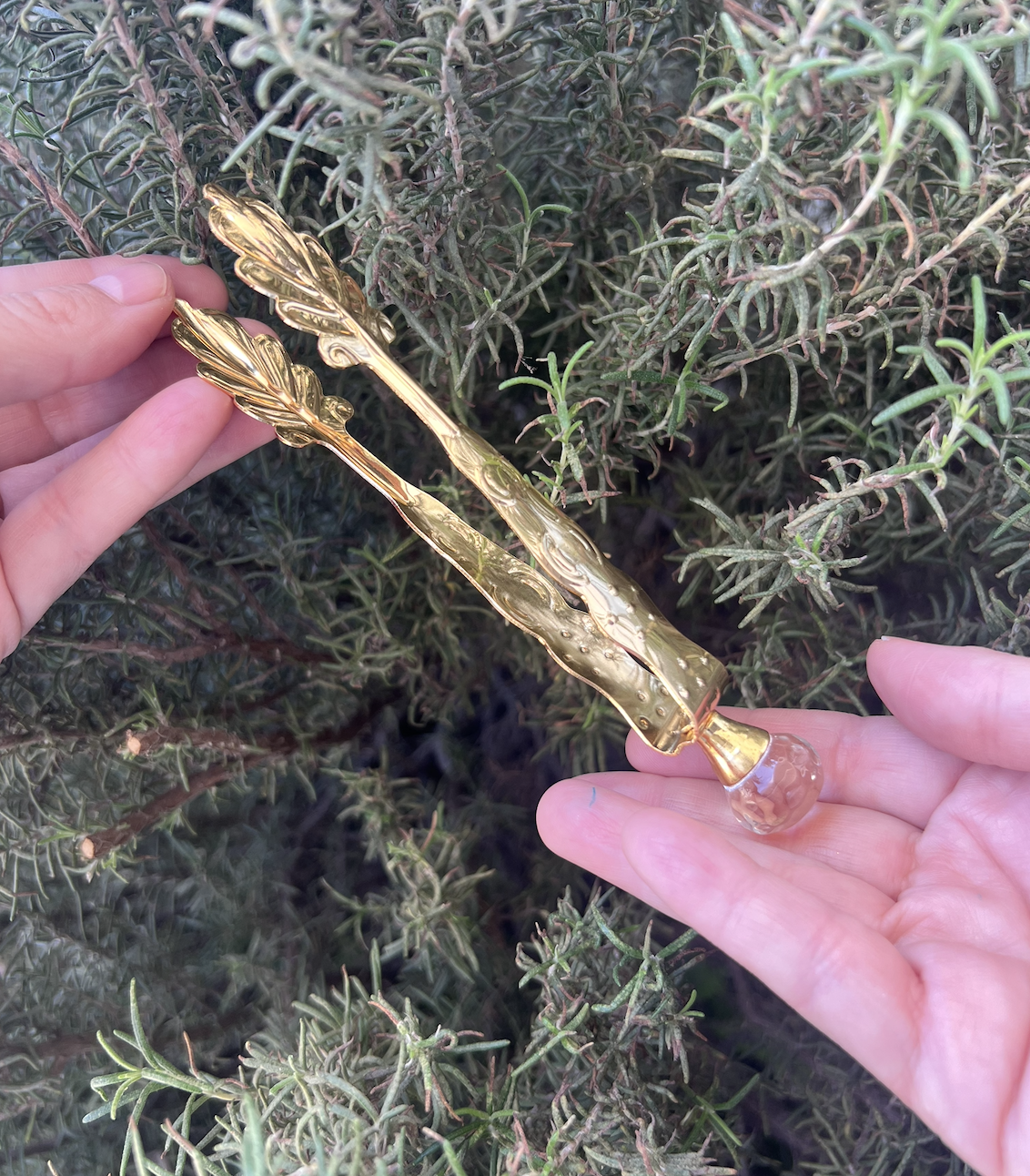 Pinzas para carbón⎮Hoja dorada